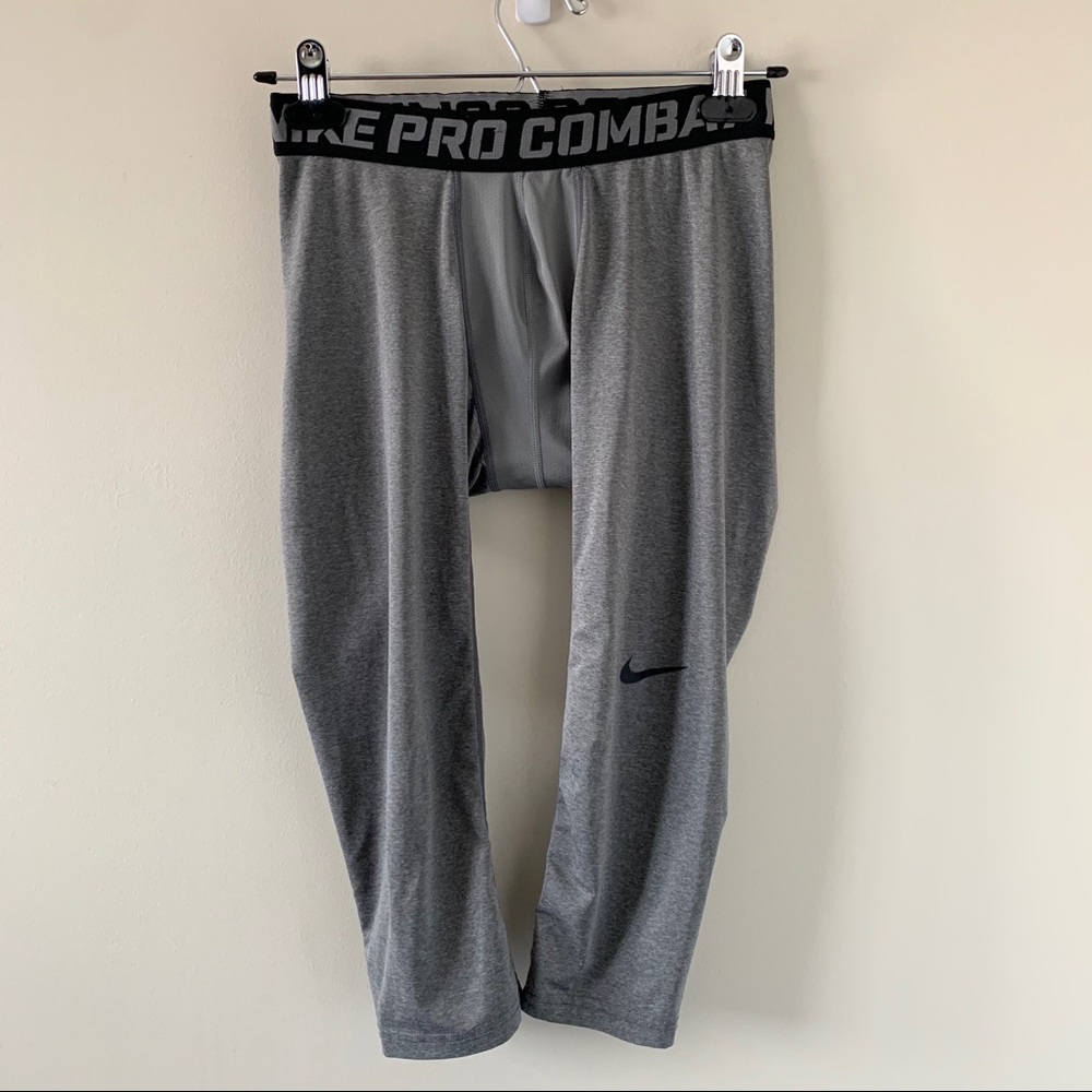 Nike Pro Combat Core Compression 3/4 Tights Grey M - Picture 3 of 9